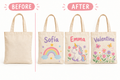 Imagen actualizada con las palabras “BEFORE” y “AFTER” en inglés