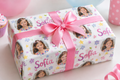 Regalo infantil con papel personalizado con el nombre Sofía y un retrato ficticio
